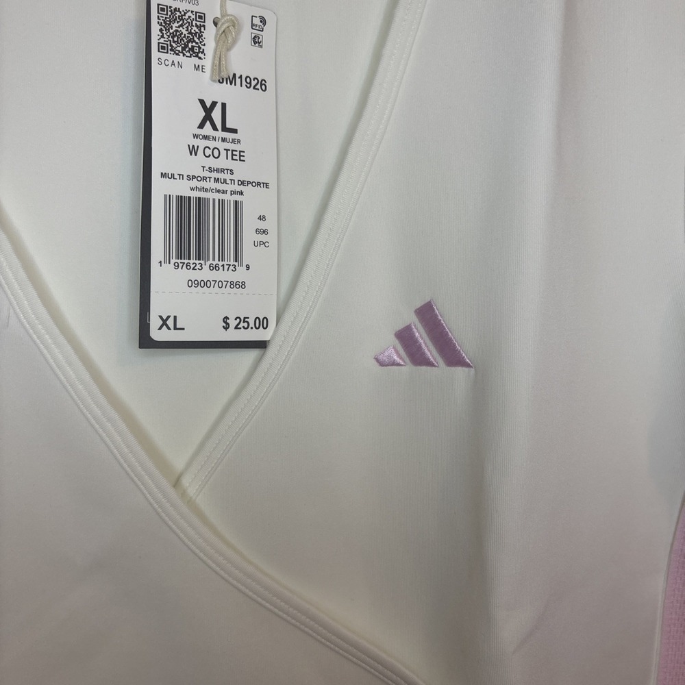 Adidas SEASONAL ESSENTIALS 3-STRIPES CROP TEE size XL women's - Picture 12 of 16